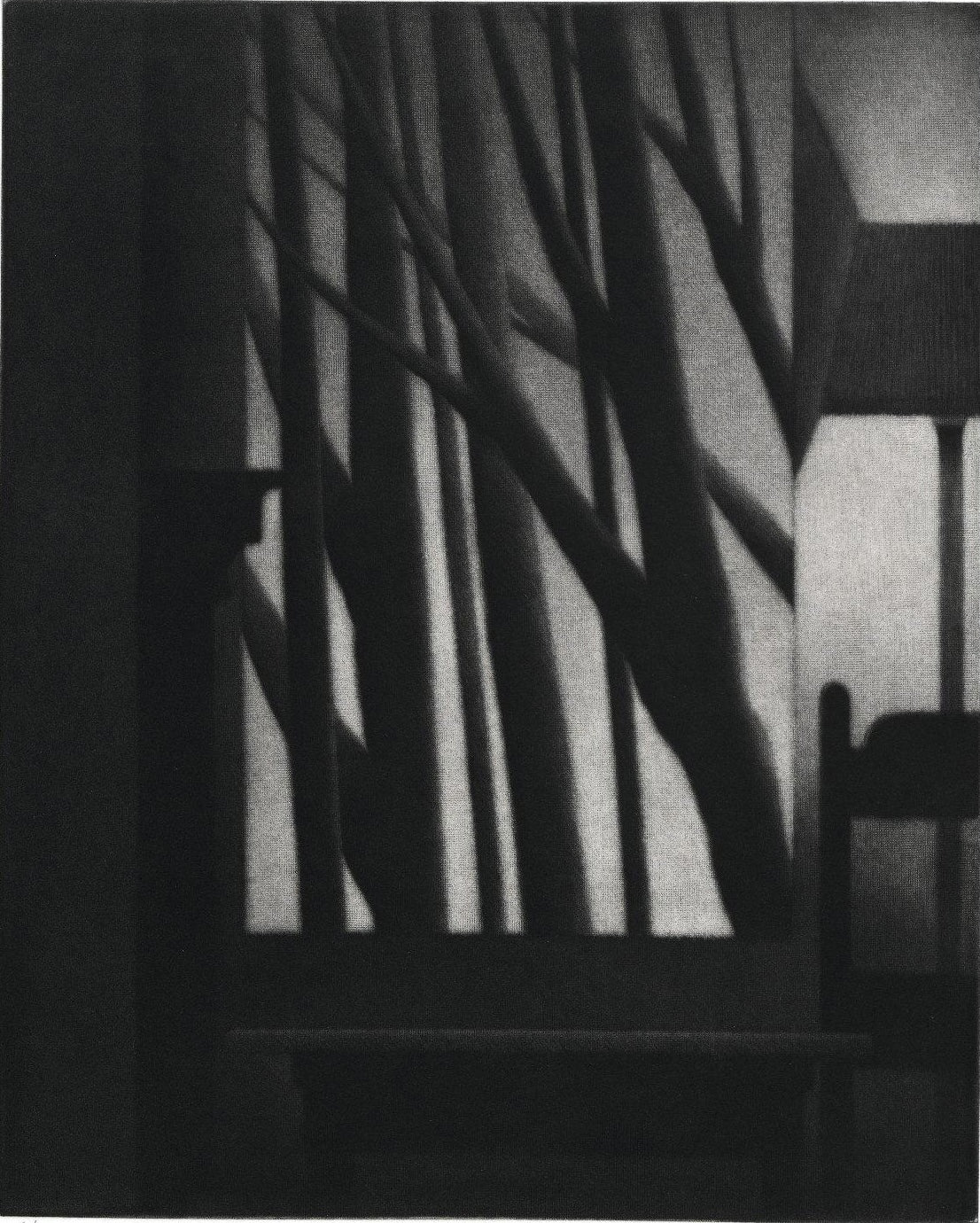 "Still life w/chair & standing lamp"