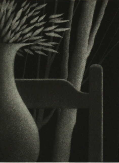 "Vase, chair & trees"