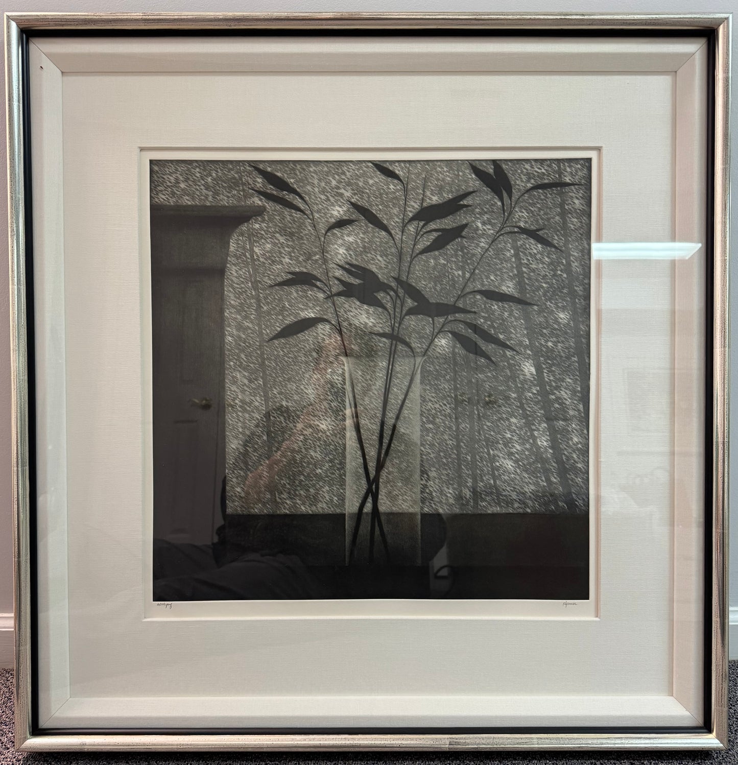 "Window w/vase & forest"