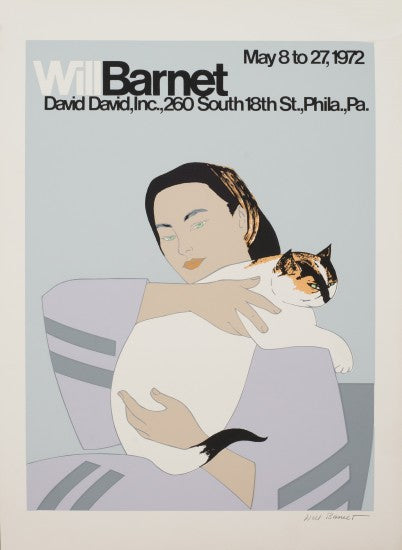 “Woman with White Cat Poster”