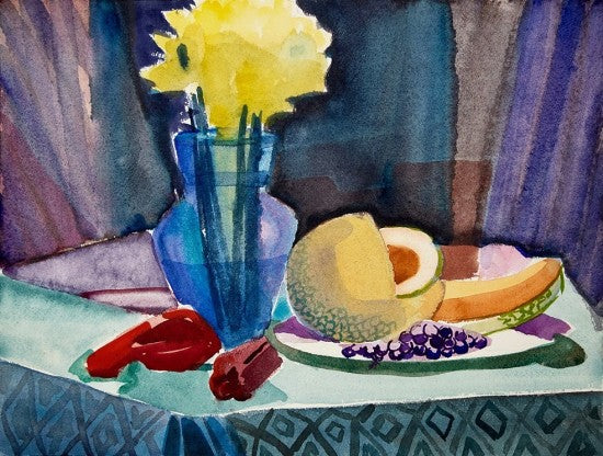 “Blue Vase with Flowers”