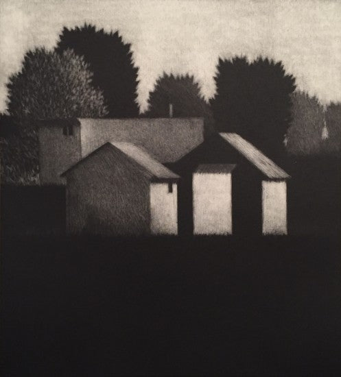 “Near town, morning (aka Four houses II)”