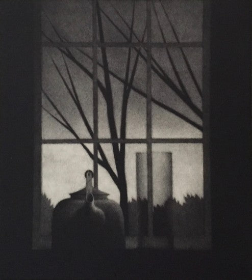 “Window w/vase & trees”