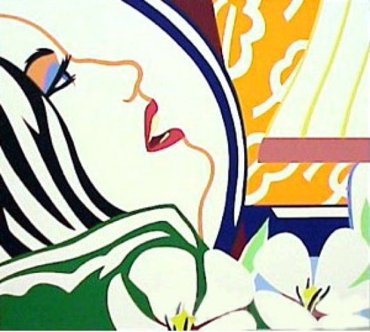 “Bedroom Face with Orange Wallpaper, 1988”