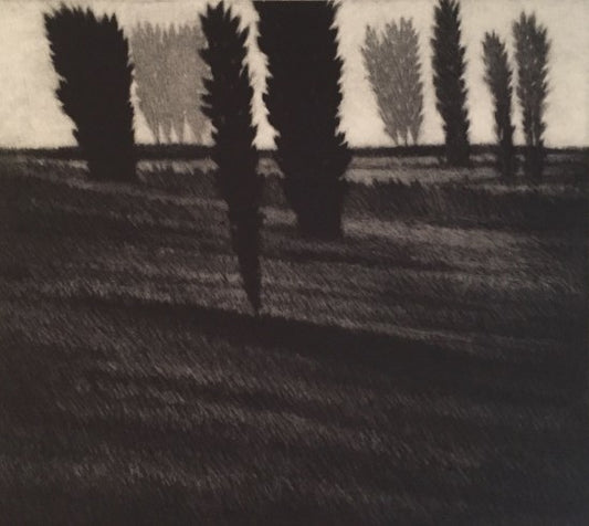 “Slope w/three dark trees”