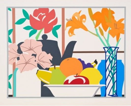 “Still Life with Lilies, Petunias and Fruit, 1988”